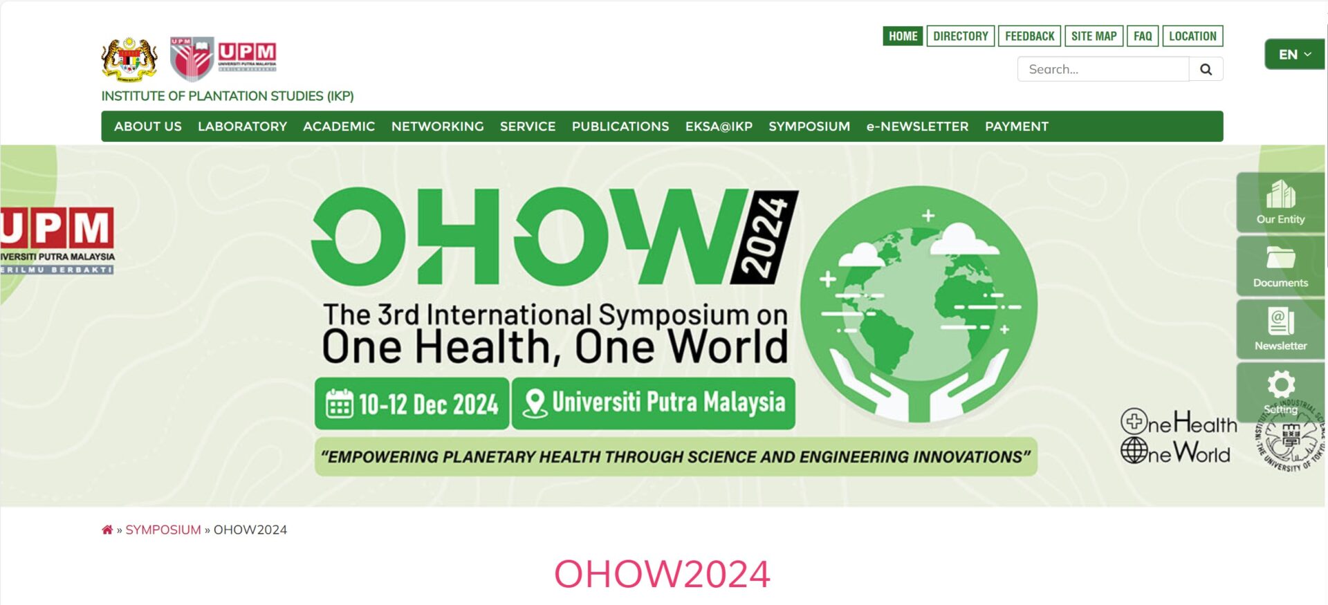 OHOW2024 International Symposium in Malaysia